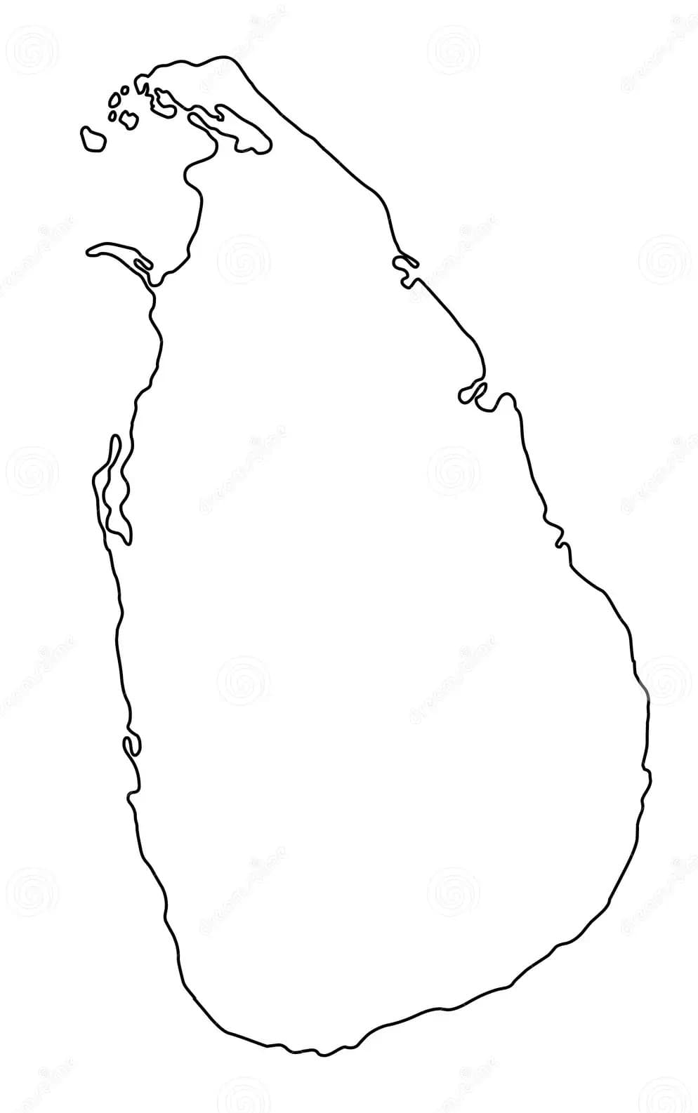 Sri Lanka travel map outline
